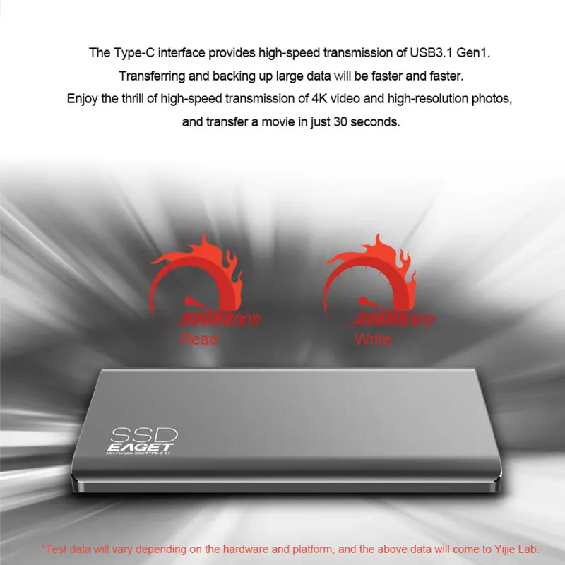  EAGET M1 Newest Item Portable SSD USB 3.0 128GB 256GB 512GB 1TB External Solid State Drive Best Gif