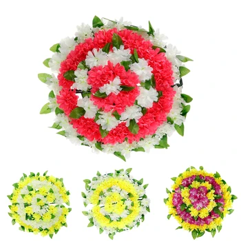 

Artificial Wreath Chrysanthemum Funeral Headstone Cemetery Graveside Tribute Wreath Memorial Grave Flower