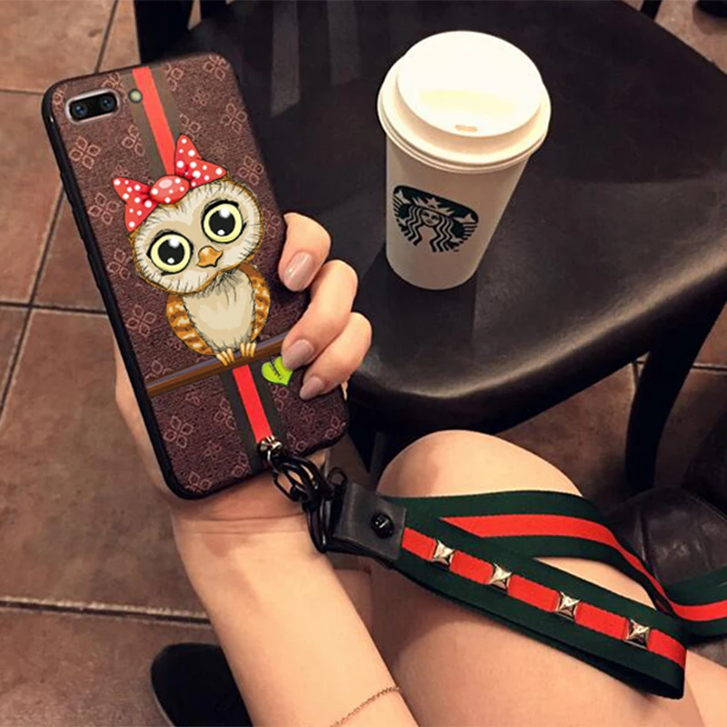 Для iPhone 7 plus мультфильм чехол для телефона с ремешок Высокое качество Мягкий ТПУ