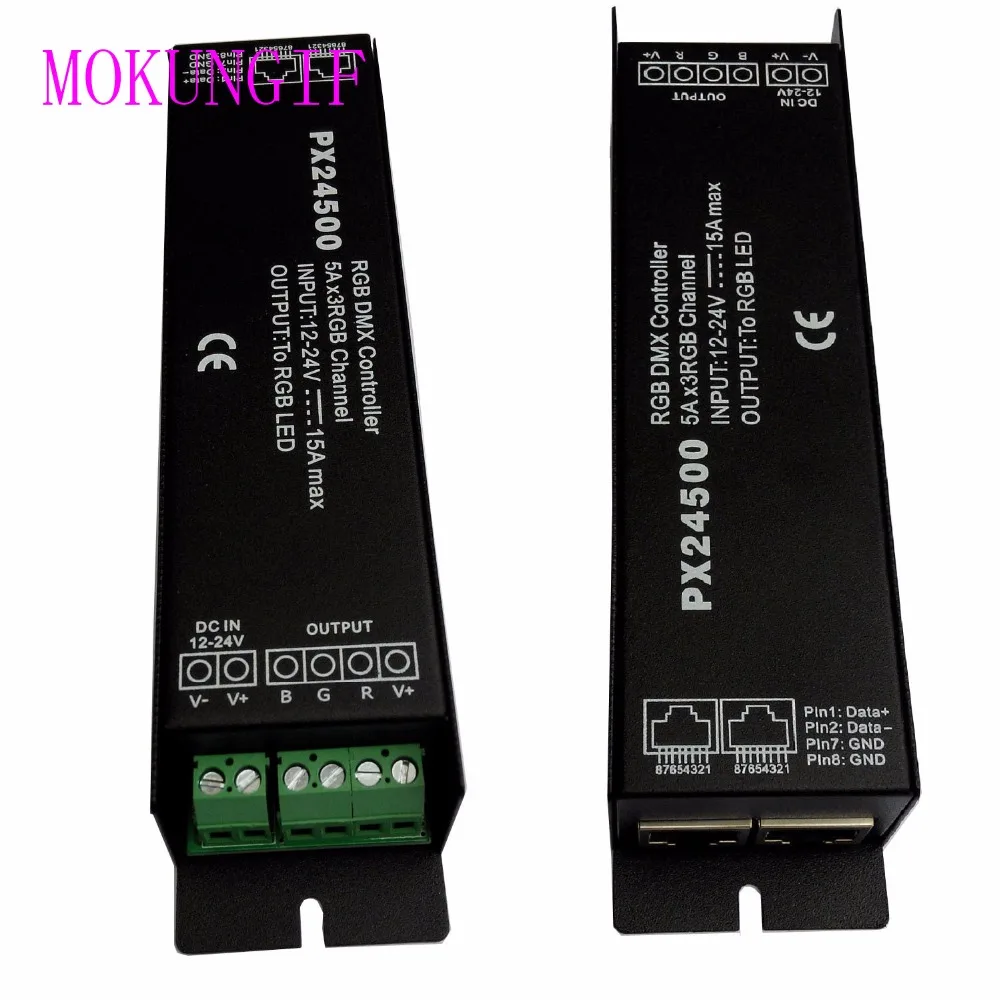 

30Pcs fast shipping PX24500 DMX512/1990 Controller 3 CH for RGB LED strip Bulb Light Lamp DC 12V-24V