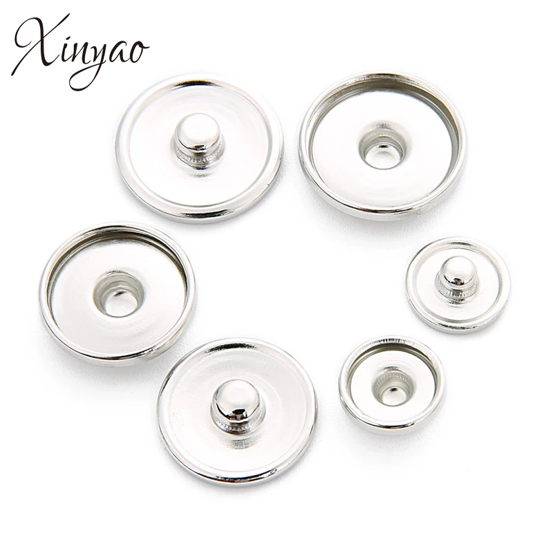 

Xinyao Blank Copper Cufflink Tray Snap Button Base Inner Size 10 12 16 18mm Cameo Cabochon Pendant Setting Base Jewelry Findings