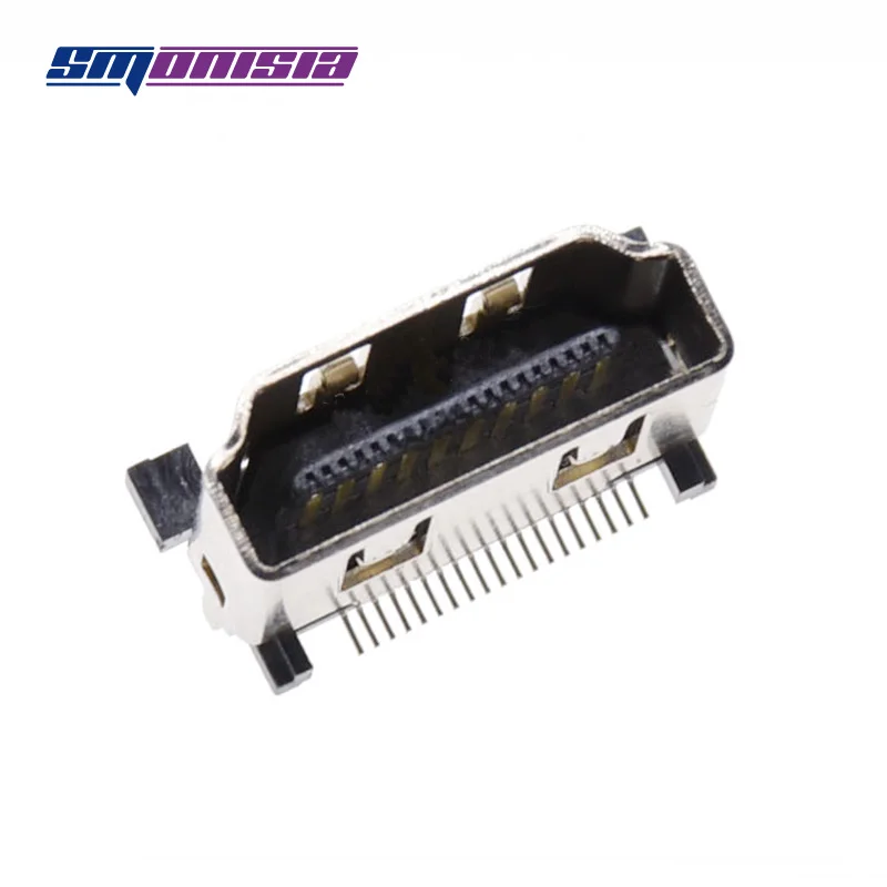 Smonisia 19P 180 градусов HDMI разъем вертикальная нашивка интерфейс с тремя
