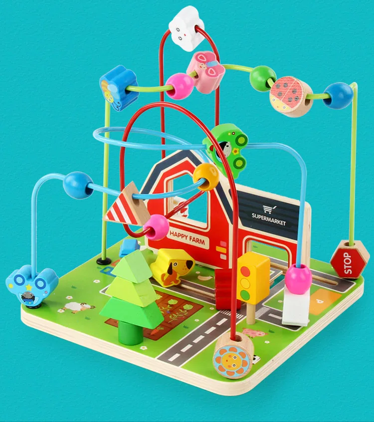 Новые детские игрушки Монтессори Обучающие деревянные игрушки ферма вокруг бисера математические счеты Детские Ранние развивающие игрушки для детей