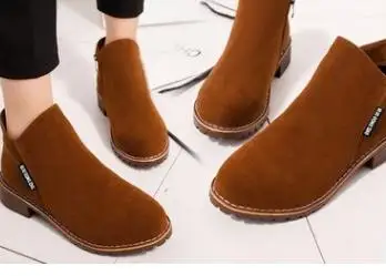 

2018 new Martin boots female side zipper boots women's low with low tube student women's boots