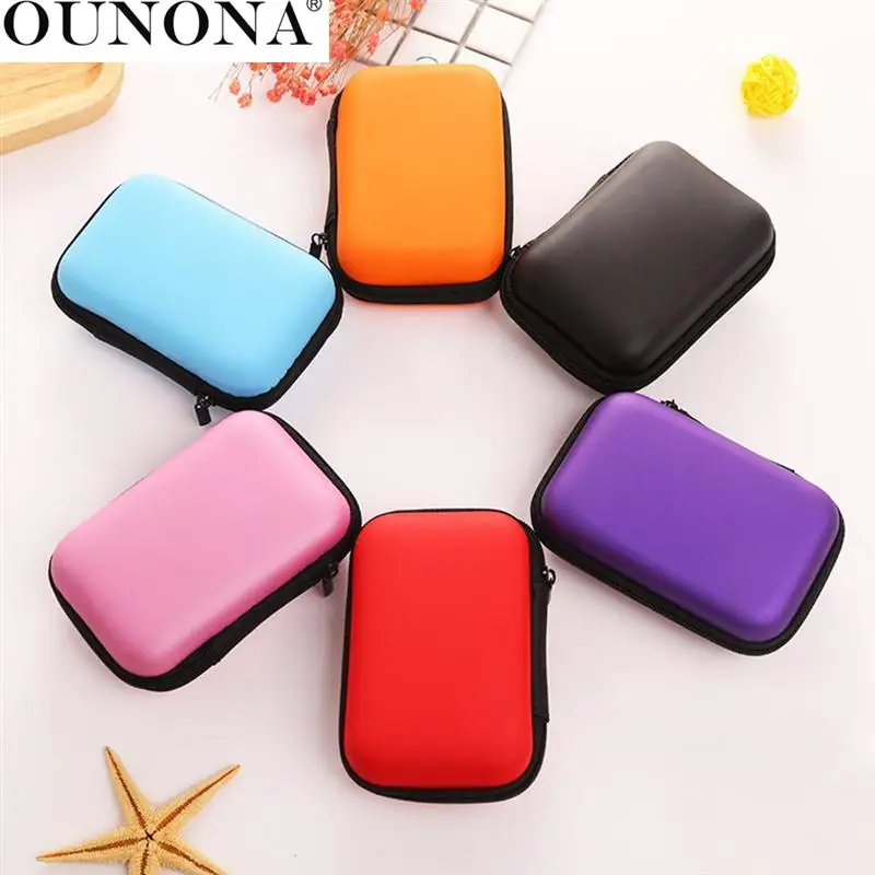 

OUNONA Multi-Use Earphone Bag USB Cable Storage Bag Travel Pouch Organizer With Mesh EVA Case Travel Storage Bag Kit Case