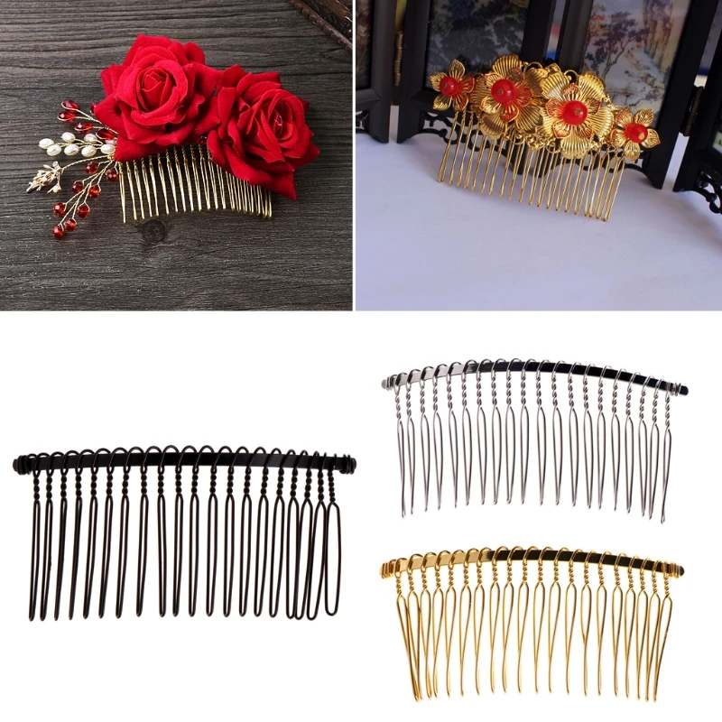 DIY пустые металлические заколки для волос свадебная фата боковая расческа 20 зубов свадебные аксессуары для волос