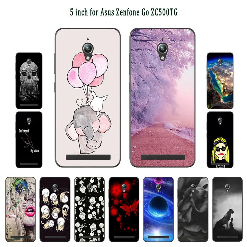 Защитный Мягкий чехол из ТПУ для ASUS Zenfone GO ZC500TG телефона 5 0 дюймов с рисунком