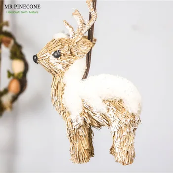 

2019 Christmas Tree Ornament Decorations Home New Year's Decor Xmas Snow Deer Wedding Party Ornaments Rustic Accessories Hanging