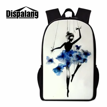 

Dispalang New Design Ballerina Dancing Ballet Print Backpacks For Primary Students Lightweight School Back Pack Women Schoolbag