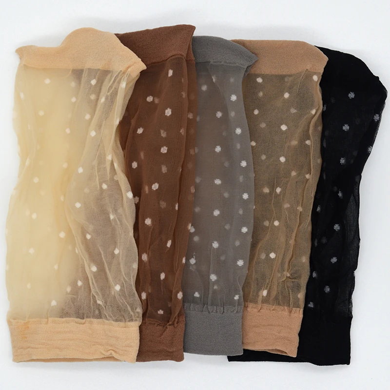 10Prs Summer Skin Color Dot Transparent Thin Women Crystal Silk Socks Wvt #ea6