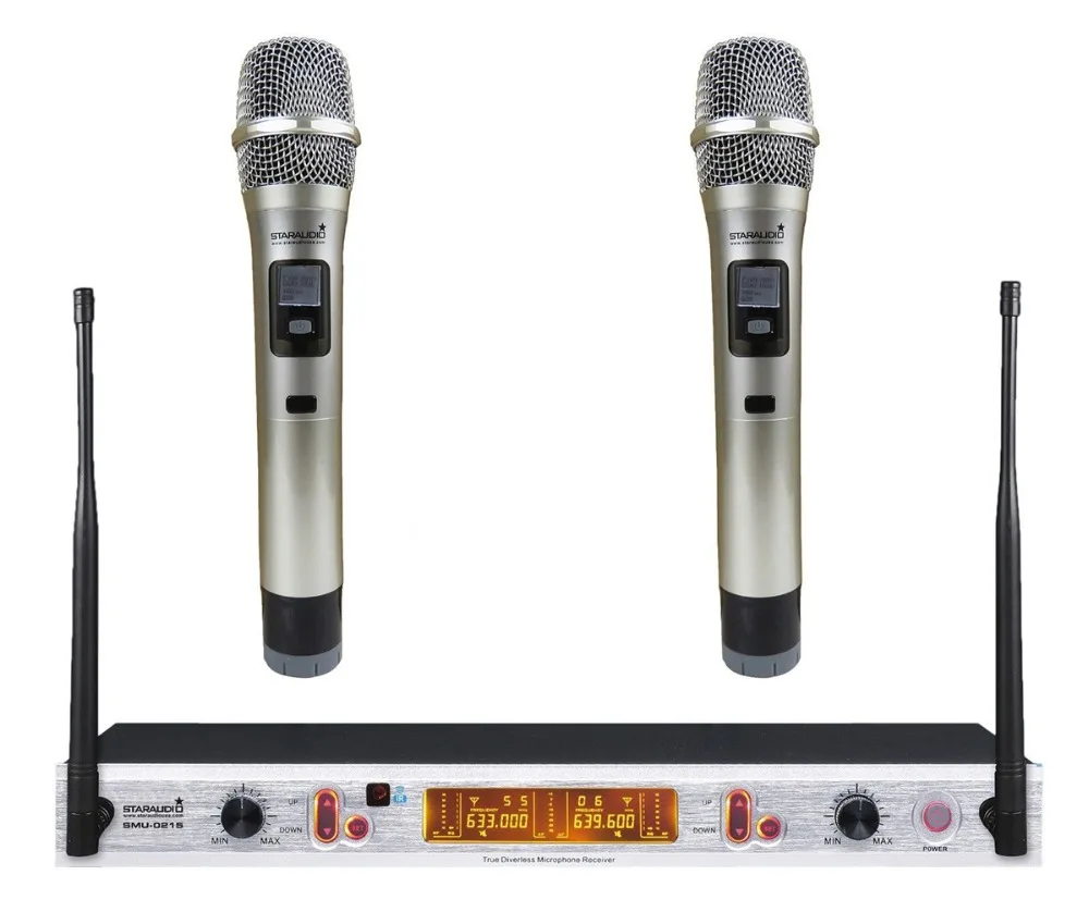 STARAUDIO Dual Channel Handheld Church Microphone Set 2CH Wireless
