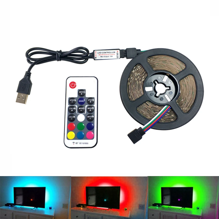 

LED Strip USB waterproof RGB Led Strip Light SMD2835 lamp Diode Neon Ribbon TV Desktop Screen Background Bias lighting 2.5M