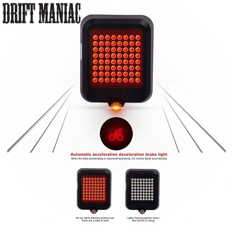 

MTB Bicycle Turning Light Taillight Waterproof Intelligent Automatic Induction Steering Brake USB Charging Safety Warning Light
