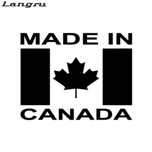 Langru Made In Canada Art Lettering Maple Leaf Flag Car Sticker Van Window Bumper Car Decor Vinyl Decal Jdm