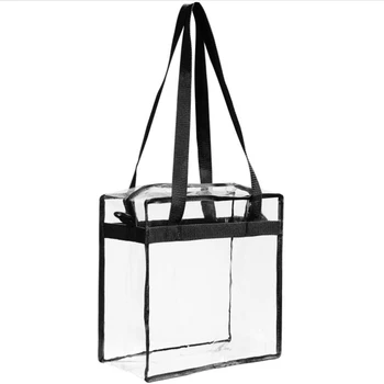 

LJL-Casual The Clear Pvc Tote Bag Sports Bag Cross-Body Messenger Shoulder Bag Adjustable Strap With Zipper Closure Luggage Ba