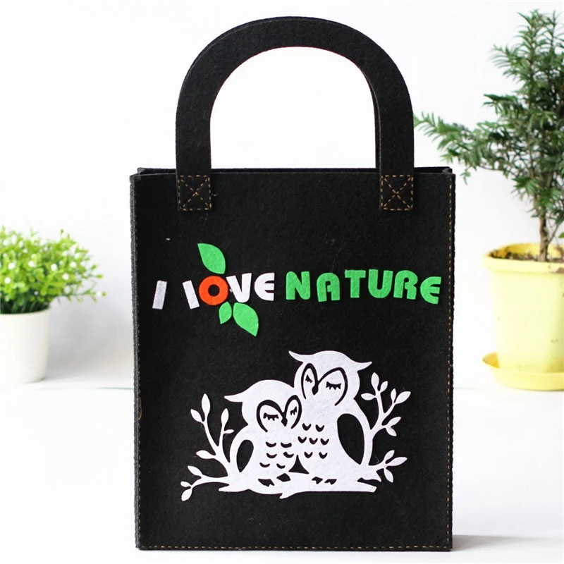 

Felt Fabric DIY Handbag I Love Natural Theme Bags 24X30CM Handmade Felt Handwork Material DIY Needlework Supplies