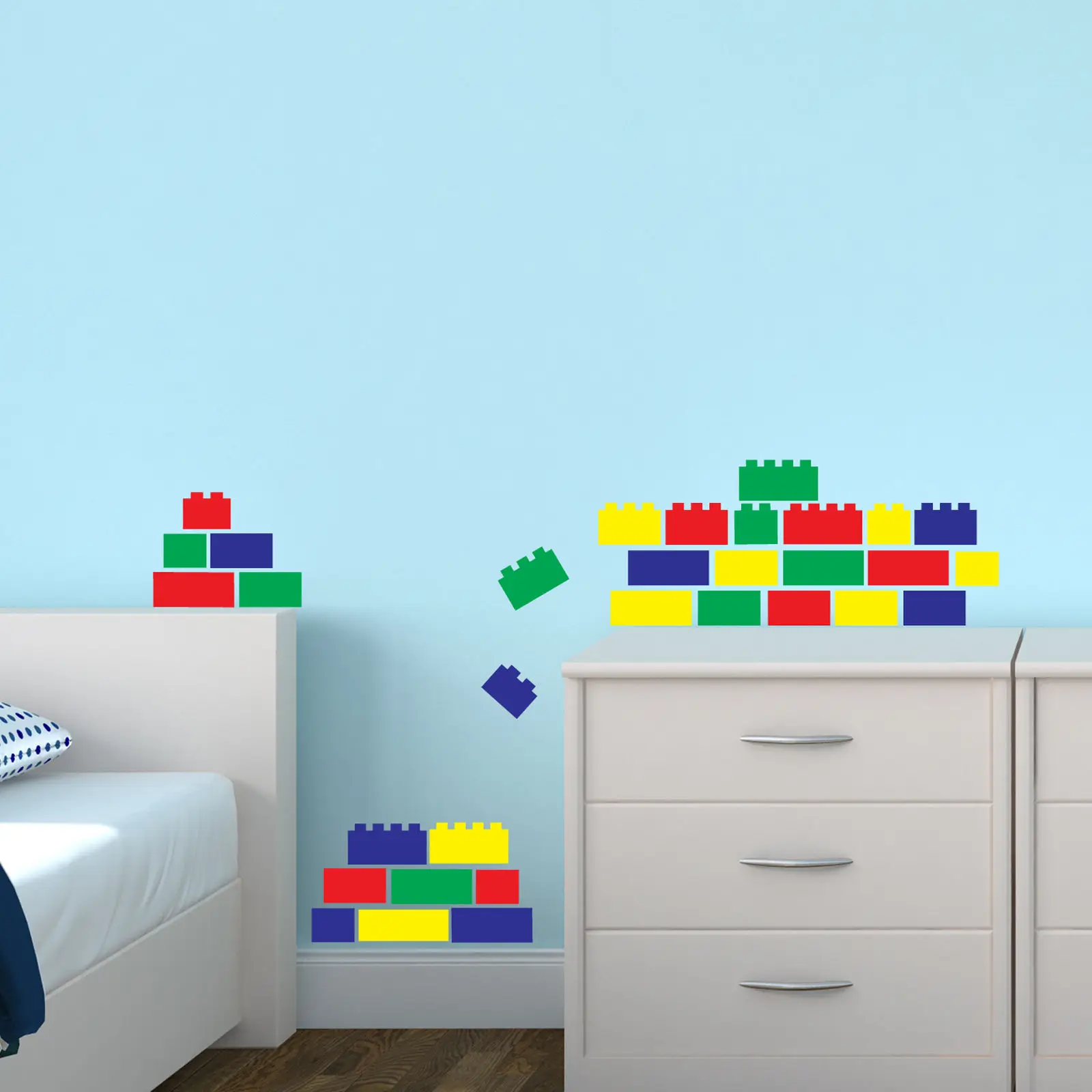 Lego Bricks 40 Blocks in 4 Colors/Set Vinyl Wall Sticker Funny Wall