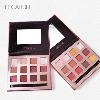 

FOCALLURE Eyeshadow Waterproof Cosmetic With Brush and Mirror Long-lasting Eye Makeup Summer Eye Shadow#