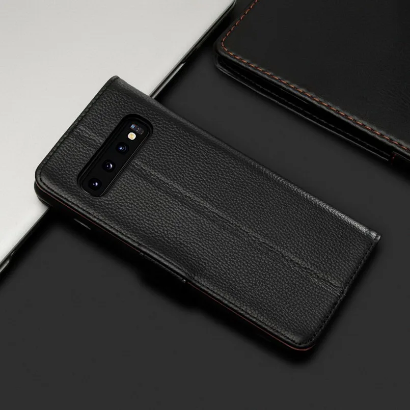 Чехол-кошелек s для samsung Galaxy S10 Plus, чехол из натуральной кожи для samsung Galaxy S10, чехол с рисунком личи и кармашком для денег