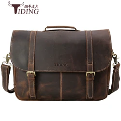 Hombre Bolsos de Cuero de Caballo Loco Marca Hombre Crossbody Hombro 17 & Quot; Bolso de la Computadora Portátil Vintage Maletín Masculino Grande Bolsa de Viaje de los Hombres Hombre Bolsos de Cuero de Caballo Loco Marca Hombre Crossbody Hombro 17 & Quot; Bolso de la Computadora Portátil Vintage Maletín Masculino Grande Bolsa de Viaje de los Hombres