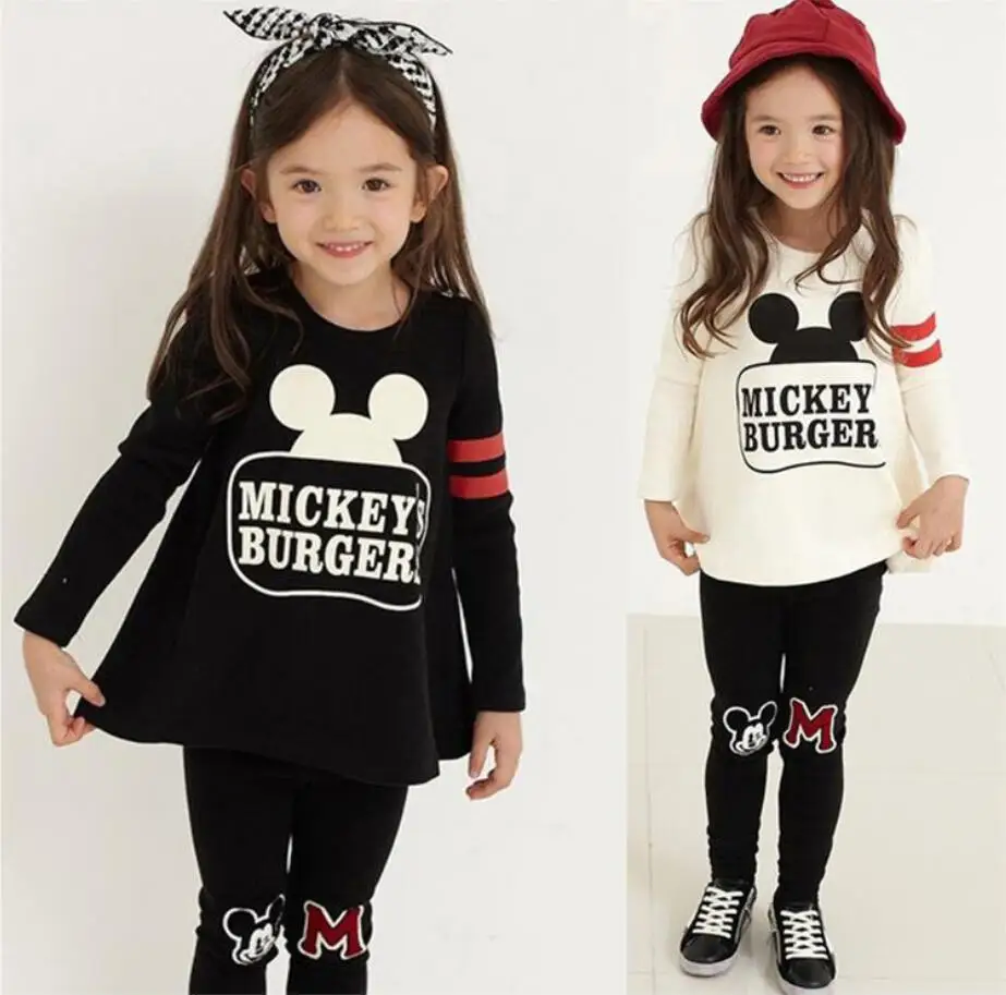 

Minnie Children Girls Fashion Clothes Baby Long Sleeve T-shirt+leggings Pants Suits Kids Clothing Sets Toddler Brand Tracksuits