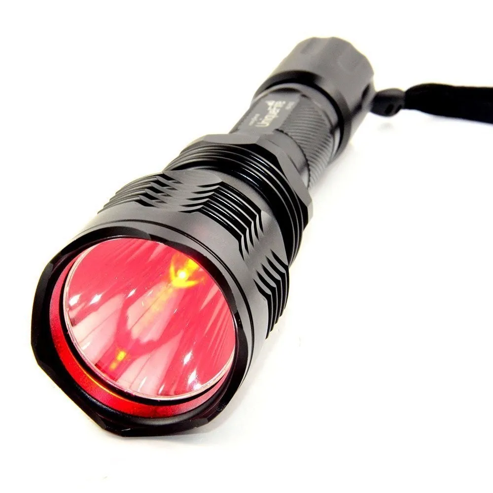 

Red Green Hunting Fishing Light 6cm Deep Reflector Spotlight 18650 CREE LED Flashlight Torch ON/OFF Mode