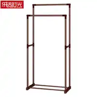 Coat rack 19 มิลลิเมตร bold Double Pole โลหะพื้นแห้งห้องนอนห้องนั่งเล่นระเบียงแขวนเสื้อผ้า Rack