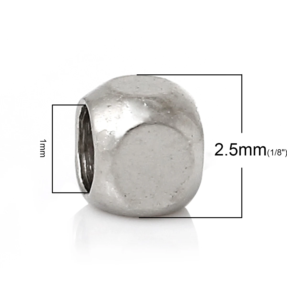 DoreenBeads الساخن النحاس البذور الخرز مكعب الفضة لهجة للمجوهرات صنع حوالي 2.5 مللي متر x 2.5 مللي متر ، ثقب: تقريبا 1 مللي متر ، 35 قطعة 2017 جديد