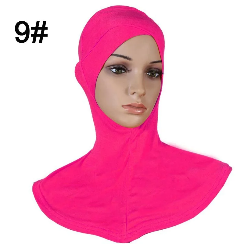 Muslim long single cross design hijab 9 rose red