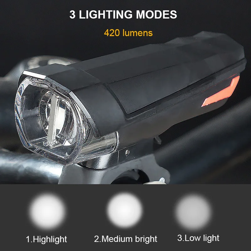 Perfect Bike Light USB Rechargeable Bicycle Front Light 420 Lumen Waterproof Lamp MTB Road Cycling Riding Headlight Flashligh LED FL2491 1