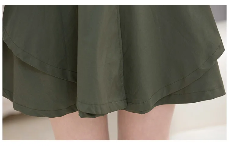 Весенняя и Осенняя мода Женская новая стойка воротник тонкий с длинными рукавами юбка стиль сплошной цвет пальто AL08134