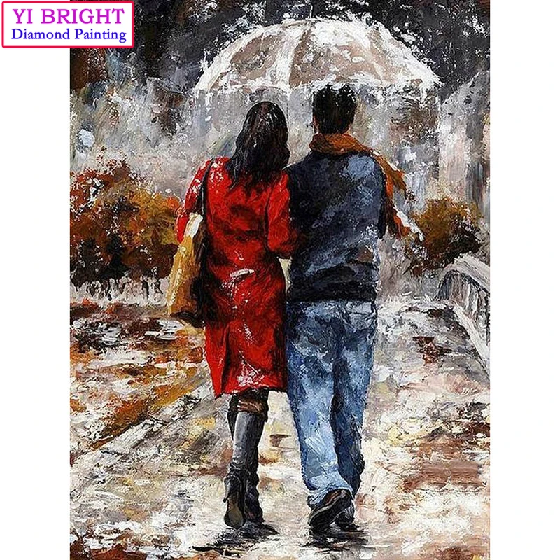 

5D Diy diamond painting cross stitch "Rain Lover Art" Full Round Diamond embroidery Needlework Rhinestone Mosaic Crafts 1030