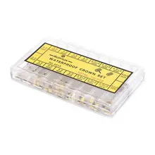 Запасные части короны часов ассорти золотых и серебряных купольных плоских головок, аксессуары для часов, ремонтный набор инструментов для часовщика