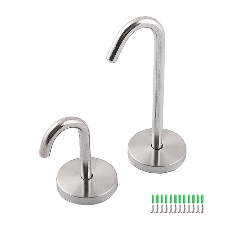 

4PCS Stainless Steel Ceiling Hook Top Mount Wall Hook with Screws Utility Hooks