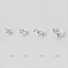 2 шт., 925 пробы, маленькие серьги-кольца Huggie, 6 мм, 8 мм, 10 мм, 12 мм, пирсинг для пупка спиральный для хряща