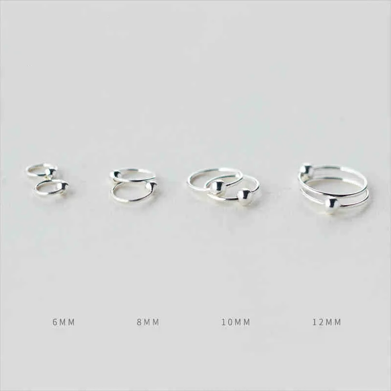 

2pcs 925 Sterling SliverSmall Tiny Ball Huggie Hoop Earrings 6mm 8mm 10mm 12mm Ear Piercing Tragus Helix Cartilage