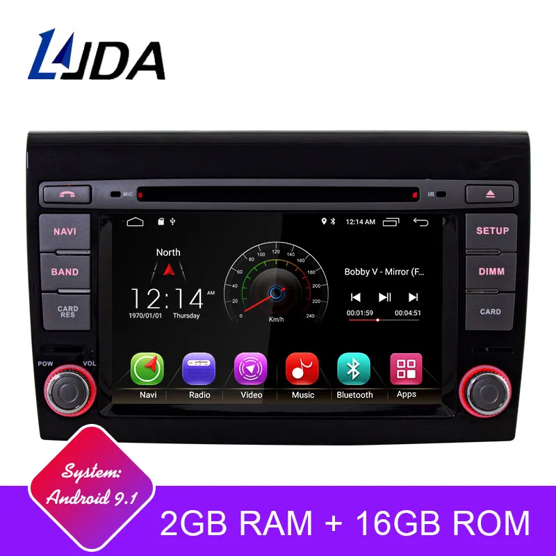 

LJDA Android 9.1 Car DVD Player For Fiat Bravo 2007 2008 2009 2010 WIFI Car Multimedia Stereo GPS Navigation 2 Din Car Radio RDS