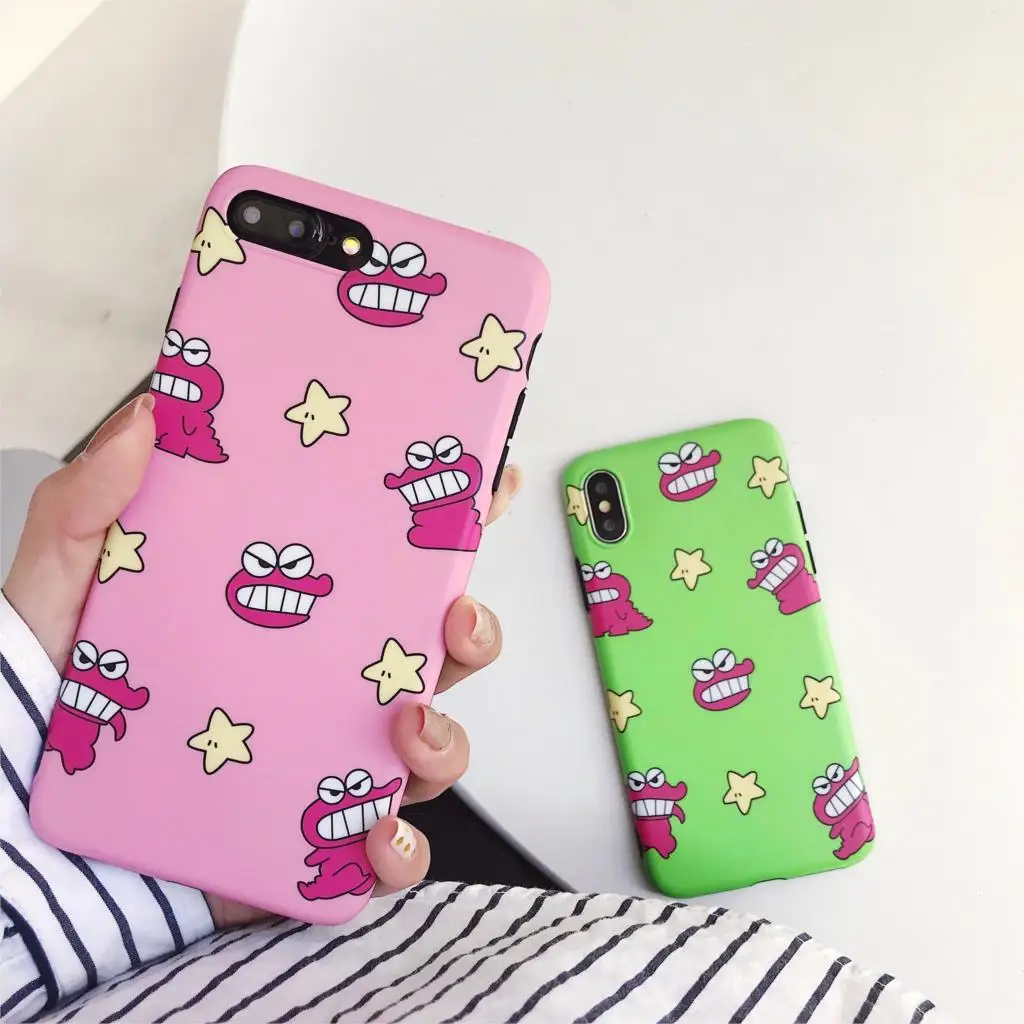 

Cartoon Anime Crayon Shinchan dinosaur Couple Case cover For iPhone 8 7 6 6s Plus X XR Xs Max soft silicone cute phone Cases