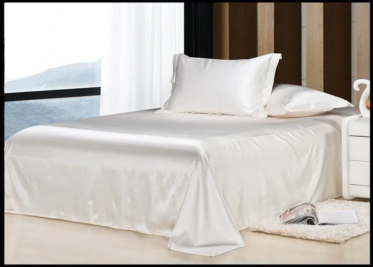 Luxury Ivory Cream Milky White Natural Mulberry Silk Bedding Set