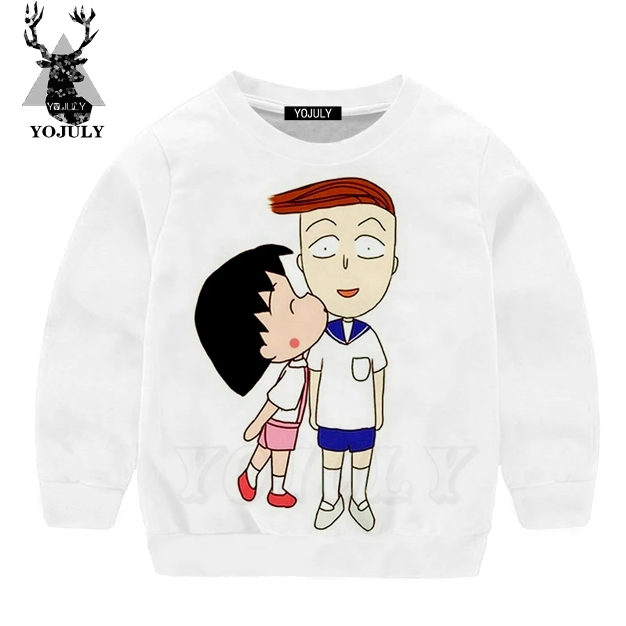 YOJULY/ г. Kawaii Chibi Maruko/толстовка с 3D принтом для девочек повседневная детская одежда для мальчиков семейный топ с длинными рукавами и рисунком «друг», SW07