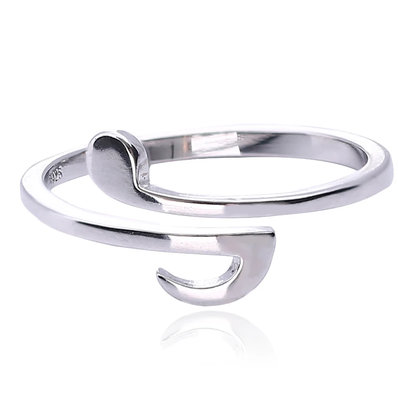 

Unique Handmade Silver Tone Music Musical Note Rings Adjustable Open Ring Women Simple Temperament 925 Sterling Silver Jewelry