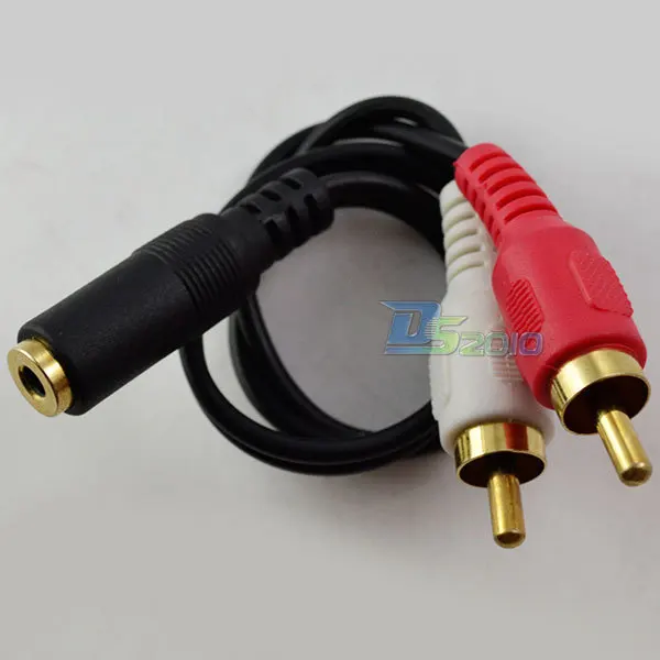

High QualityGold 3.5mm 1/8" female mini jack to 2 male RCA cable