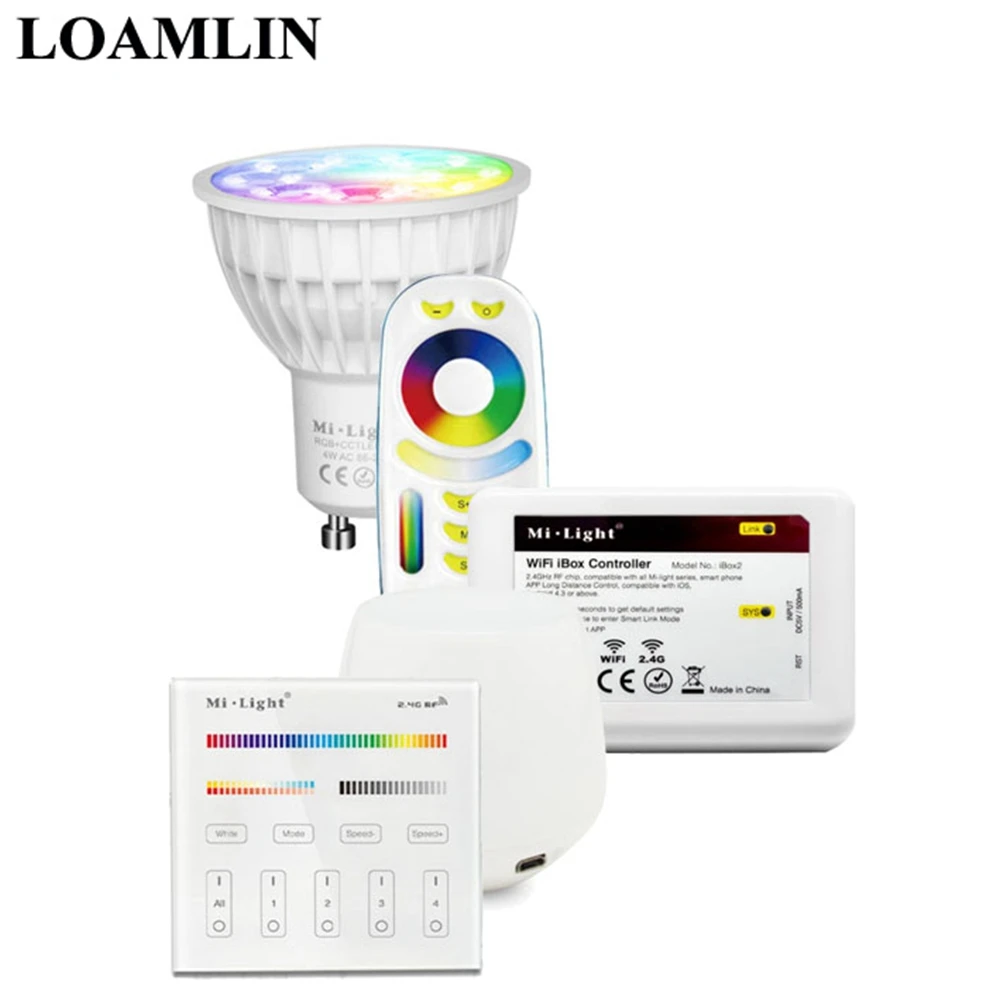 Светодиодная лампа Milight GU10 4 Вт RGB + CCT 2 4G RF с дистанционным управлением и