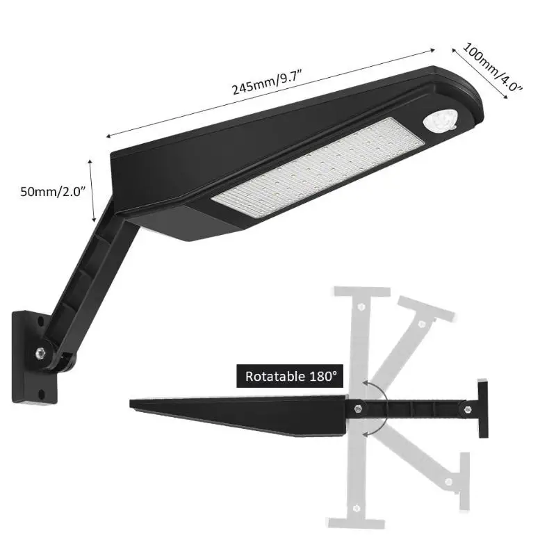 900lm 48 Светодиодный светодиодный солнечный светильник Открытый водонепроницаемый светильник ing для сада настенный Регулируемый режим Rotable Pole Солнечная лампа аварийный светильник