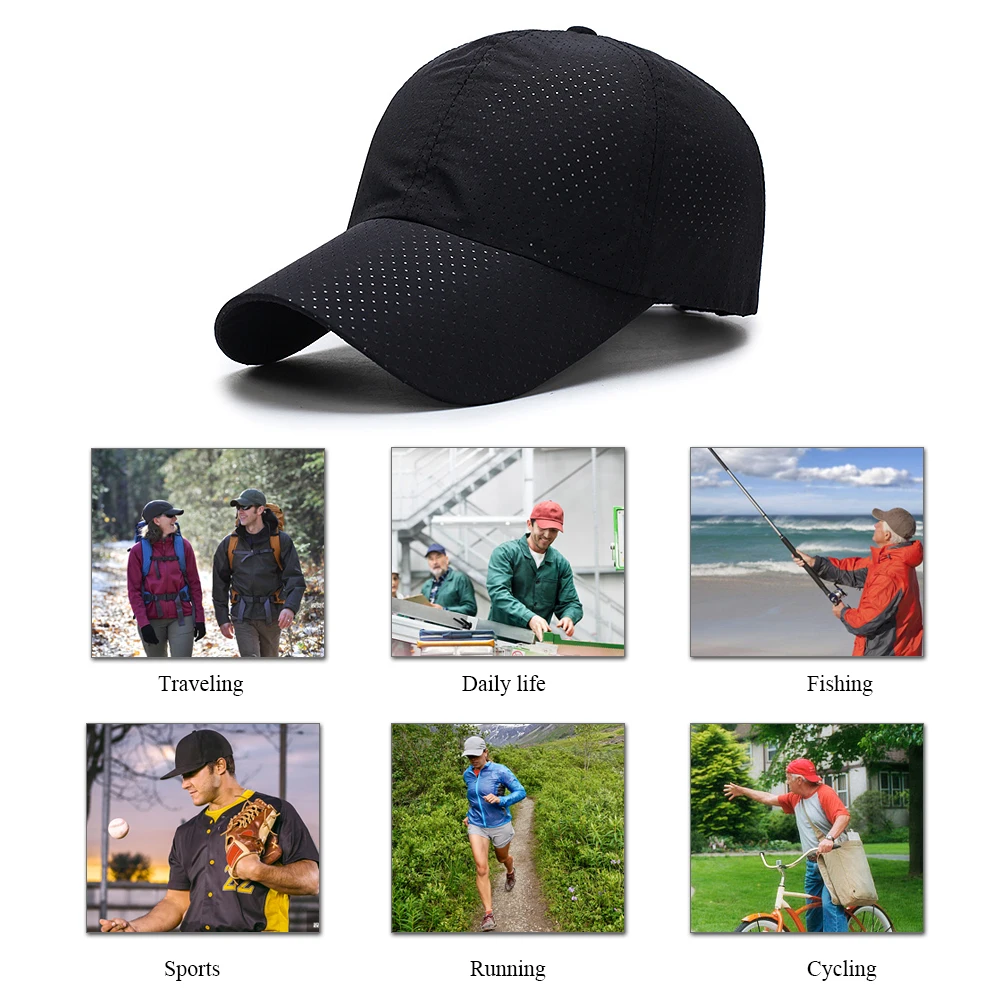 Быстросохнущая дышащая сетка бейсбольная кепка s для мужчин женщин спортивные шапки для бега Гольф Спортивная Кепка для рыбалки Пешие прогулки Спорт на открытом воздухе