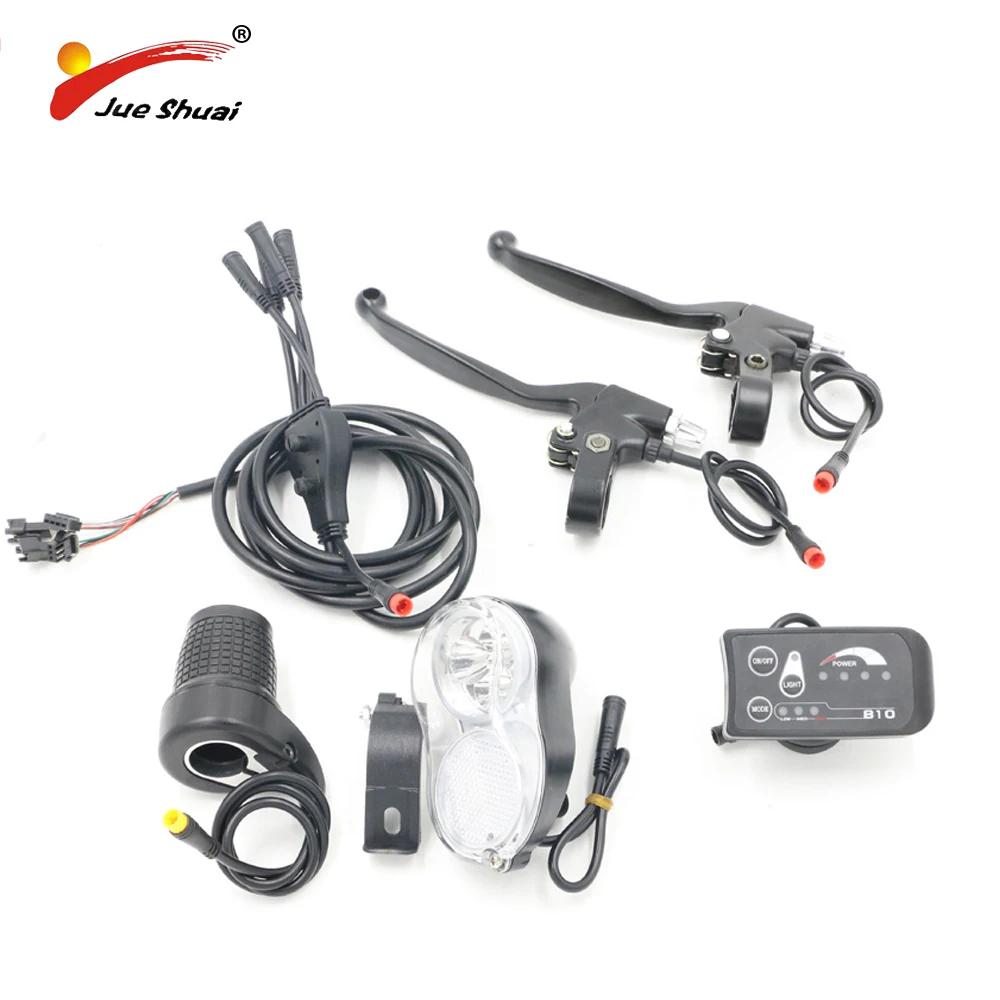 Clearance DIY 5 Parts Electric Bike Conversion Kit With Design LED Display Waterproof Wire Brake Lever Front Light Hall Sensor Throttle 3