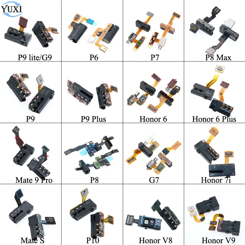 

YuXi 1pcs Earphone Headphone Audio jack Flex Cable For Huawei P6 P7 P8 Max P9 Plus P9 Lite G7 G9 Honor 6 Plus 7i V8 V9 Mate S