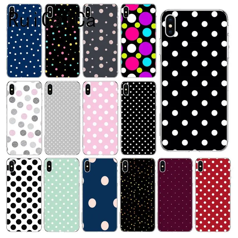 RuiCaiCa красный черный золотой узор в горошек Новинка чехол для телефона Fundas iPhone 5 5Sx