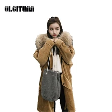 Новинка зимняя Хлопковая женская длинная Корейская Свободная Повседневная утолщенная куртка пальто рифленая хлопковая куртка