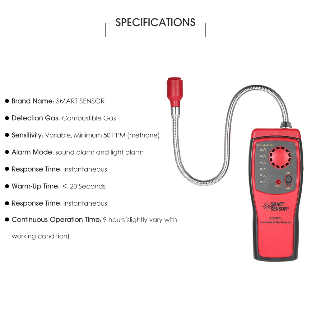 metal hardness tester SMART SENSOR AS8800L Handheld Portable Automotive Mini Combustible Gas Detector Determine Tester with Sound and Light Alarm sound level meters